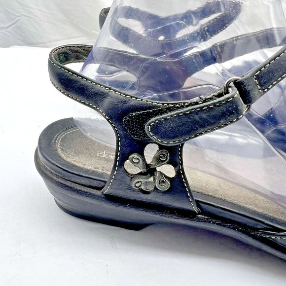 Dansko Sandals Ankle Strap Strappy Black Leather Open Toe Heel Size 41 - US 10.5 - Picture 9 of 16